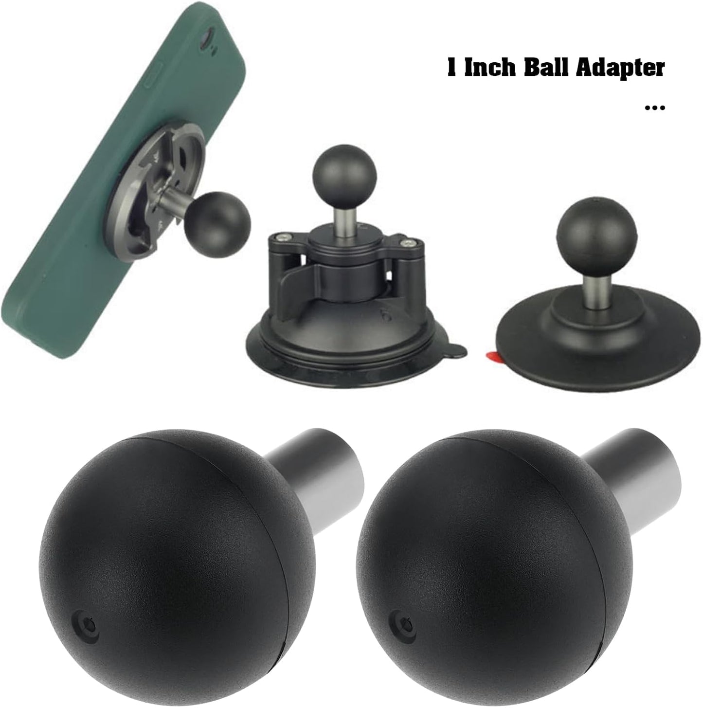 2 Adaptadores Bola 1" Comp RAM B Moto Bicicleta