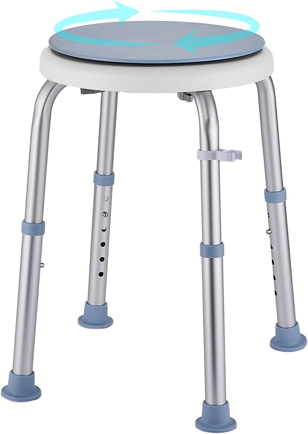 Taburete ducha giratorio 360° ajustable 6 niveles para baño