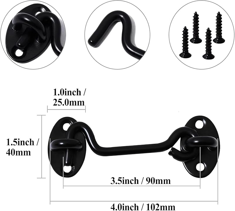 Pestillo puerta granero 4pulg set 12 herrajes metal resistente