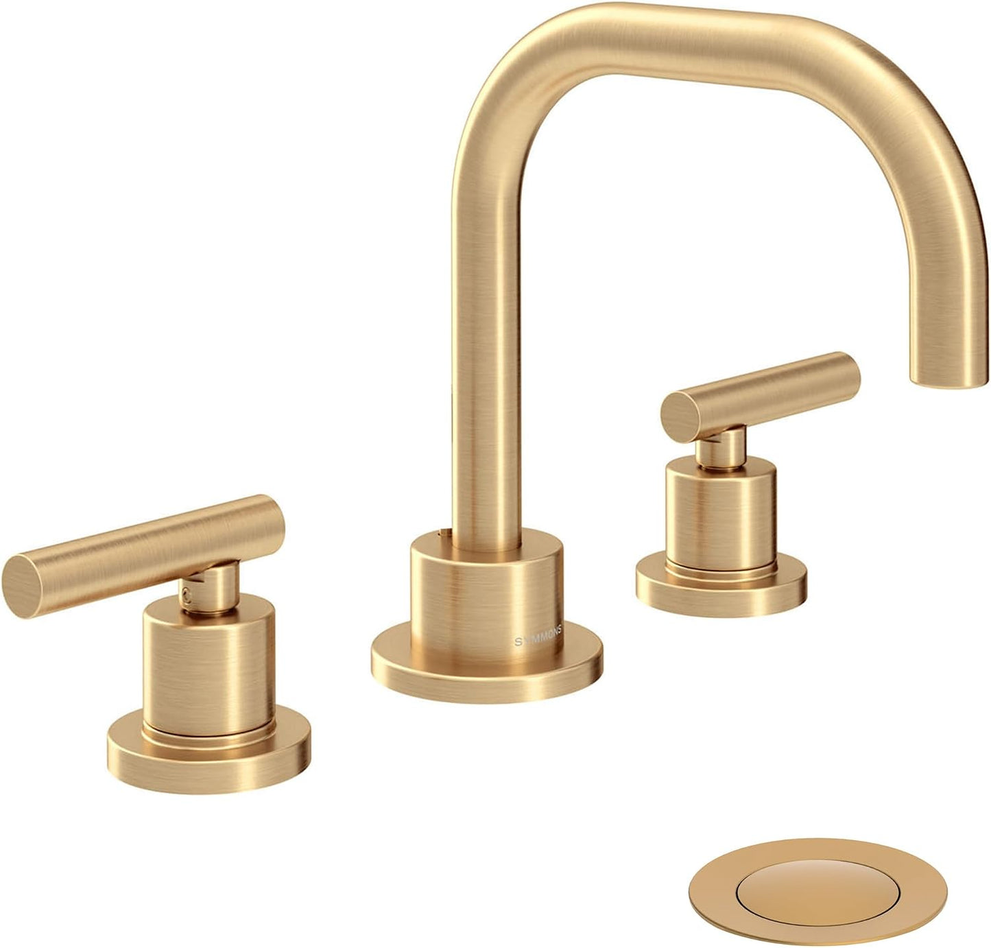 Grifo baño 2 manijas drenaje Push Pop bronce cepillado