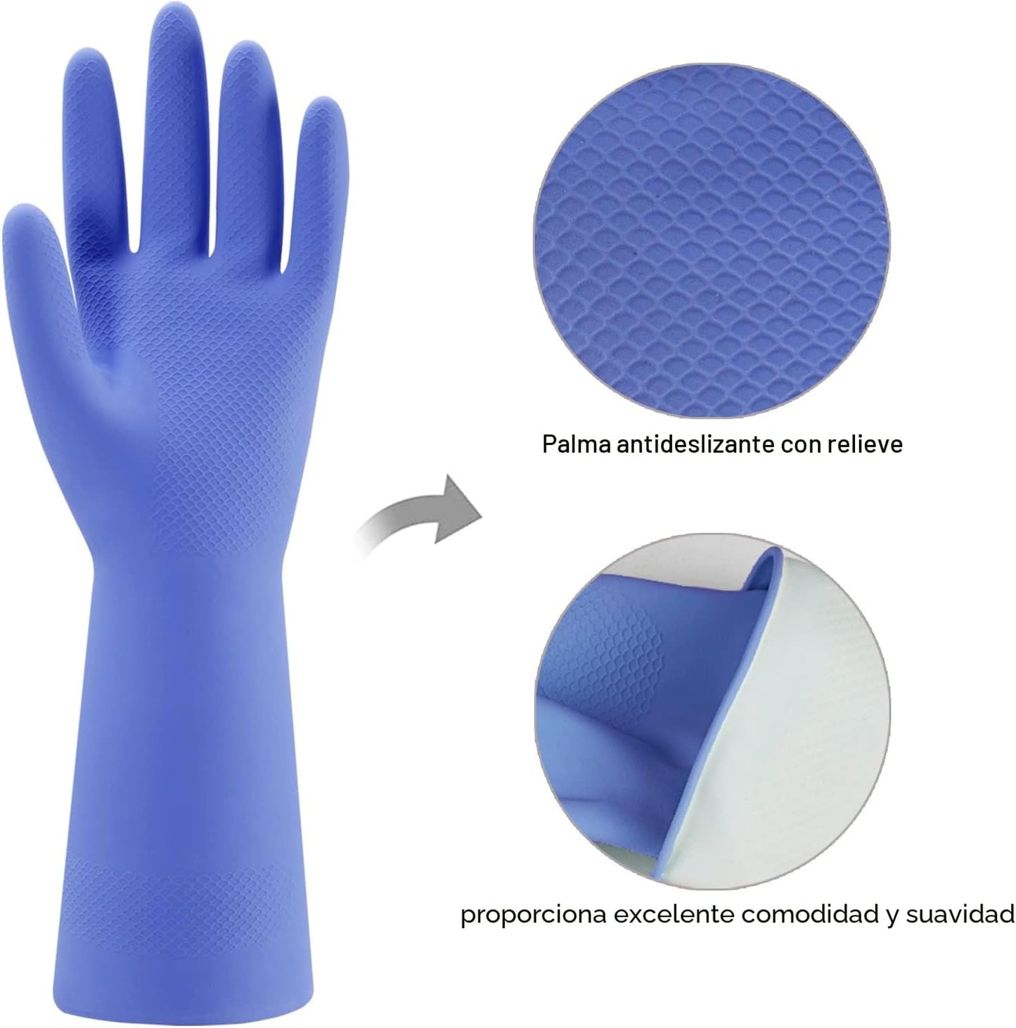 Guantes goma reutilizables para lavar platos