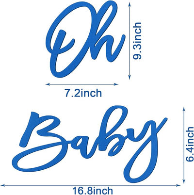 Cartel fieltro Oh Baby para baby shower color azul