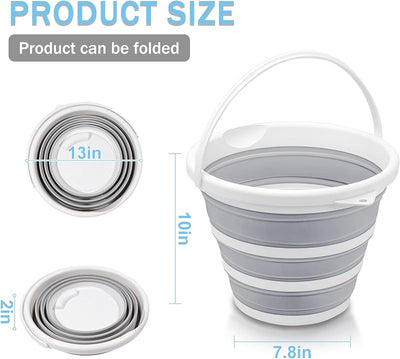 2 Cubos Plegables 10L para RV Camping Limpieza