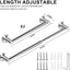 Soporte toalla ajustable 33.5-61cm resistente a oxidación