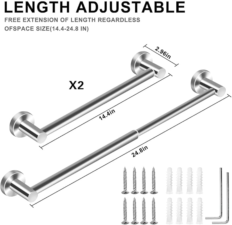 Soporte toalla ajustable 33.5-61cm resistente a oxidación