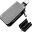 Funda llaves auto cuero brillante plateado