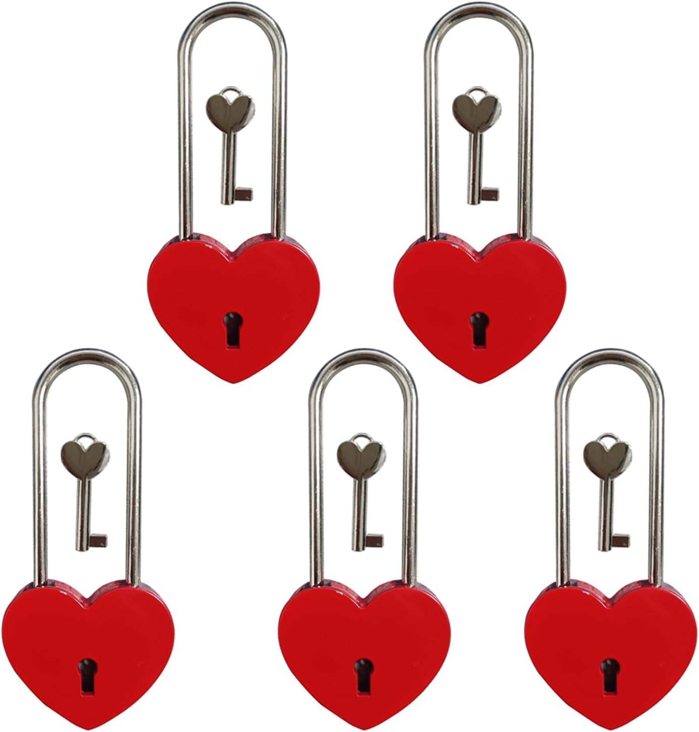 Candado corazón rojo con cerradura de deseos para San Valentín