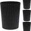 Cubo basura plástico redondo pack 4 negro