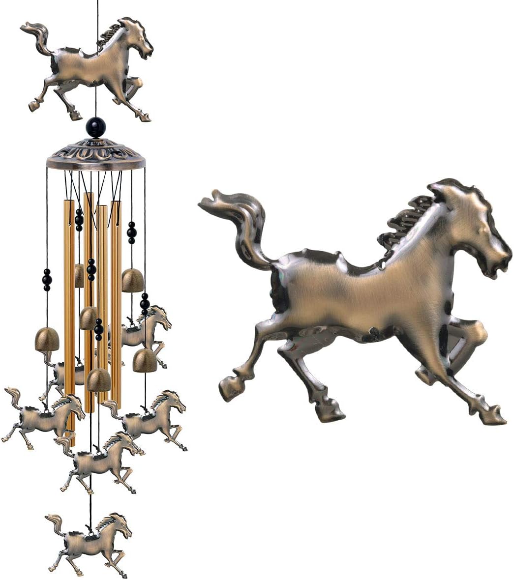 Campanillas viento caballo 35" metal 6 campanas 7 caballos
