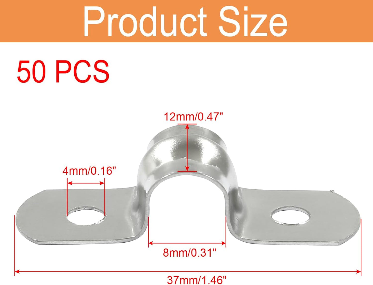50 Correas Acero Inox 304 para Tubo Rígido 0.31"