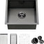 Fregadero acero inox T304 negro 18x16x9" exterior