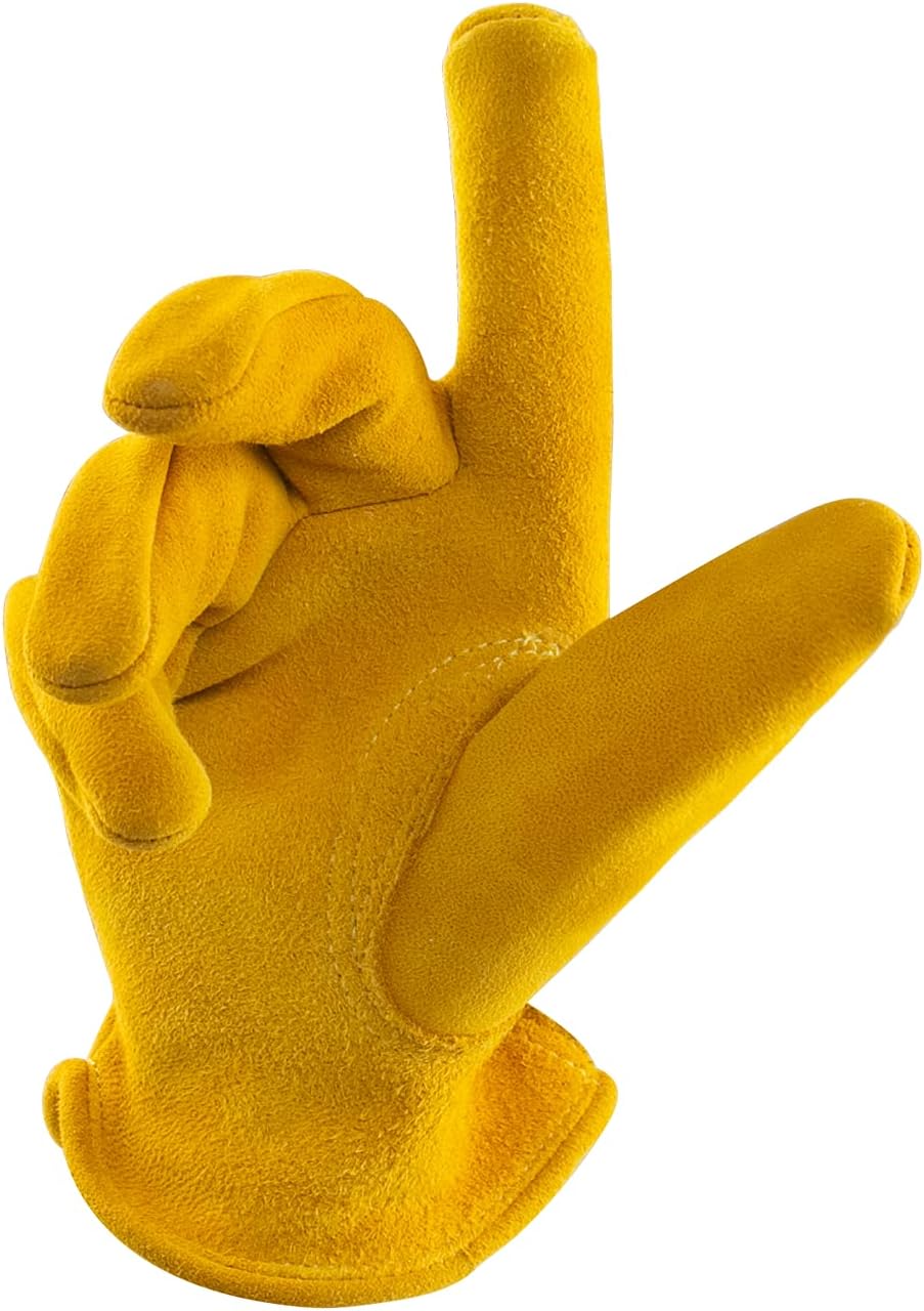 Guantes trabajo niños ante venado suaves duraderos flexibles