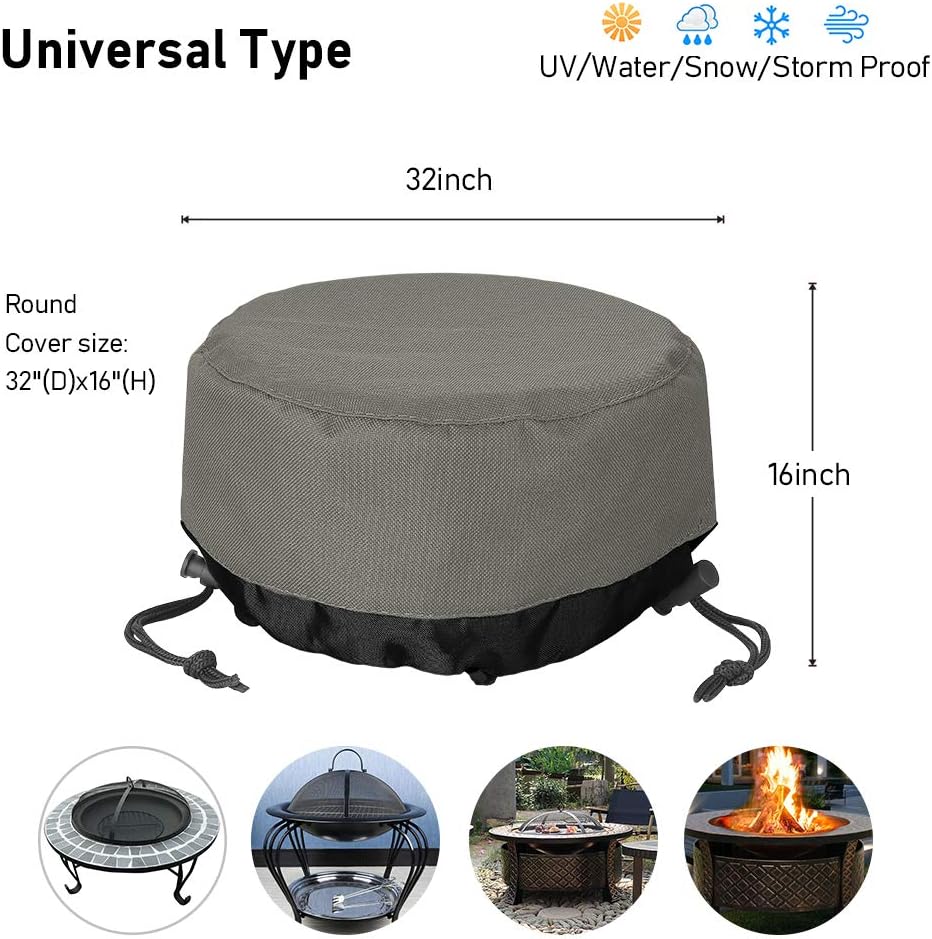 Cubierta hoguera 32" redonda resistente impermeable