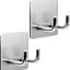 Ganchos adhesivos acero inox para afeitar baño cocina
