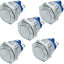 Interruptor botón inox 0.748pulg coche 3A/250V 5 pzas