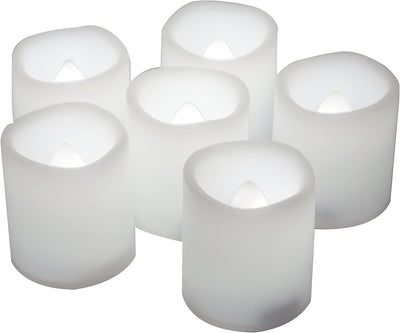 Velas votivas led blancas parpadeantes eléctricas 6 pzas