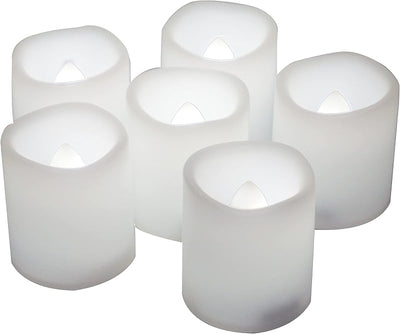 Velas votivas led blancas parpadeantes eléctricas 6 pzas
