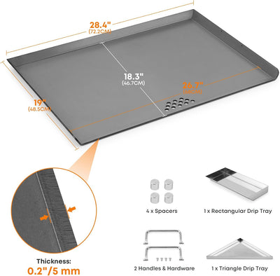 Plancha estufa 30pulg gas/cerámico con bandejas