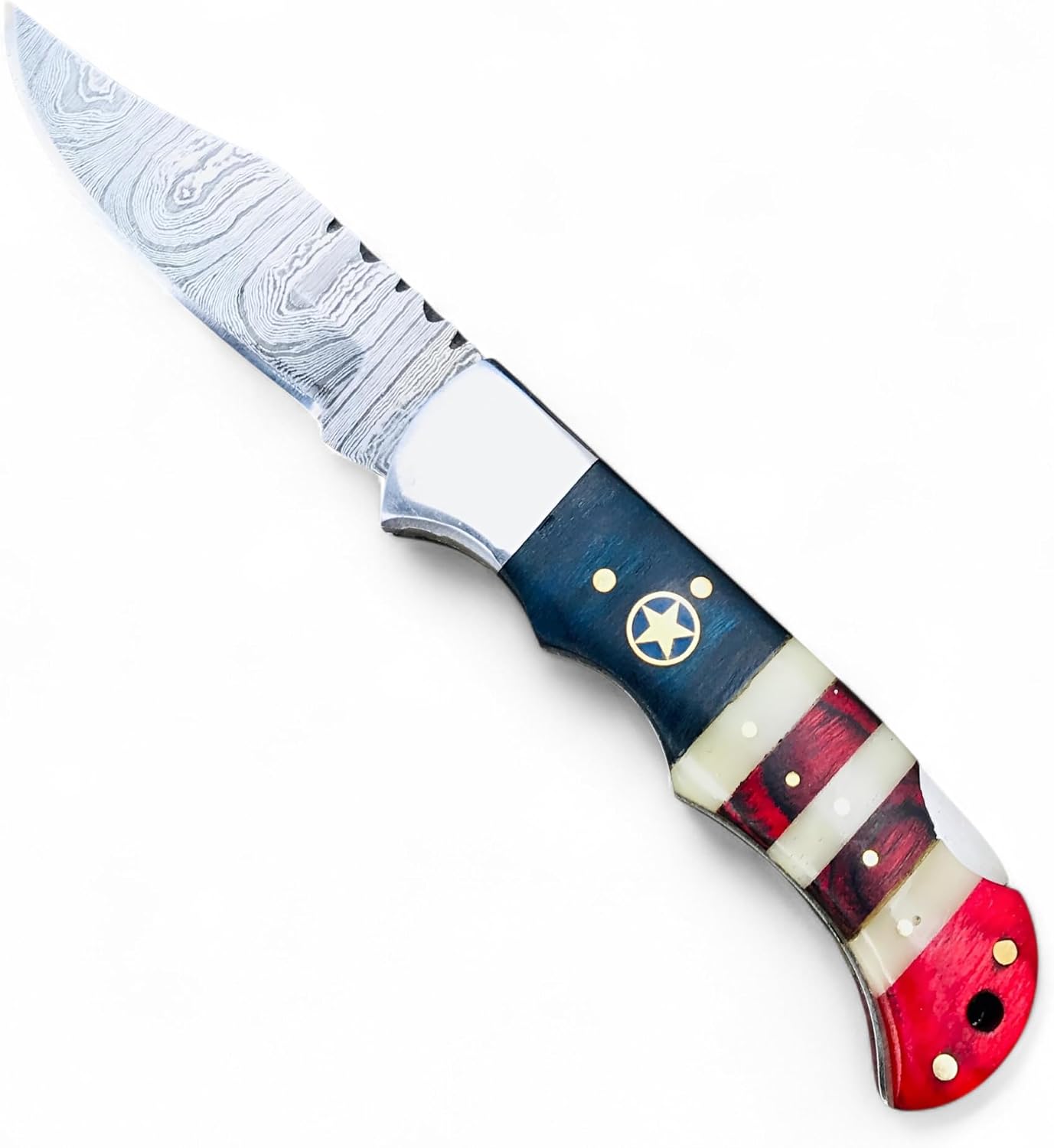 Cuchillo bolsillo plegable 3" madera hueso cuero