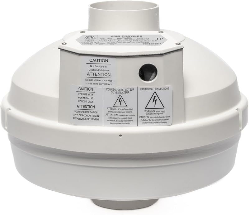 Ventilador radón silencioso 3pulg instalación kit