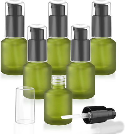6 Botellas Vidrio Bomba Recargables Loción Viaje 0.5oz