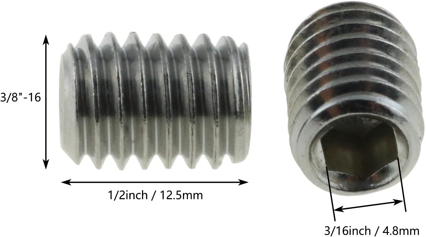 Set 10 Tornillos Hex 3/8-16 X 1/2pulg Plana