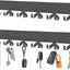 2 Soportes autoadhesivos para llaves pared 12 ganchos gris
