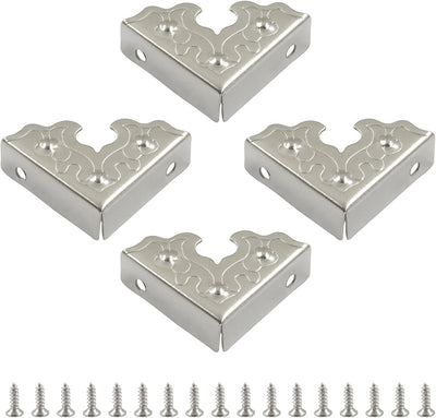 24 Protectores Esquina Metal Plateado Vintage