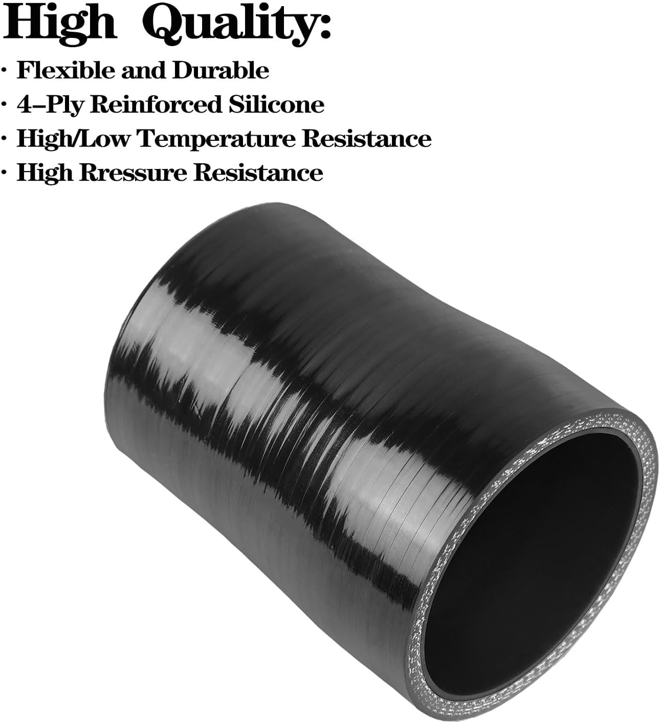 Manguera silicona reductora 1.75-2" reforzada 4 capas negro