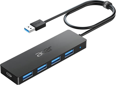 Hub USB 3.0 4 puertos con USB C para portátil Windows Linux