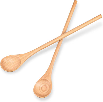 2 Cucharas Madera para Café Té Miel Mezclar Cocinar