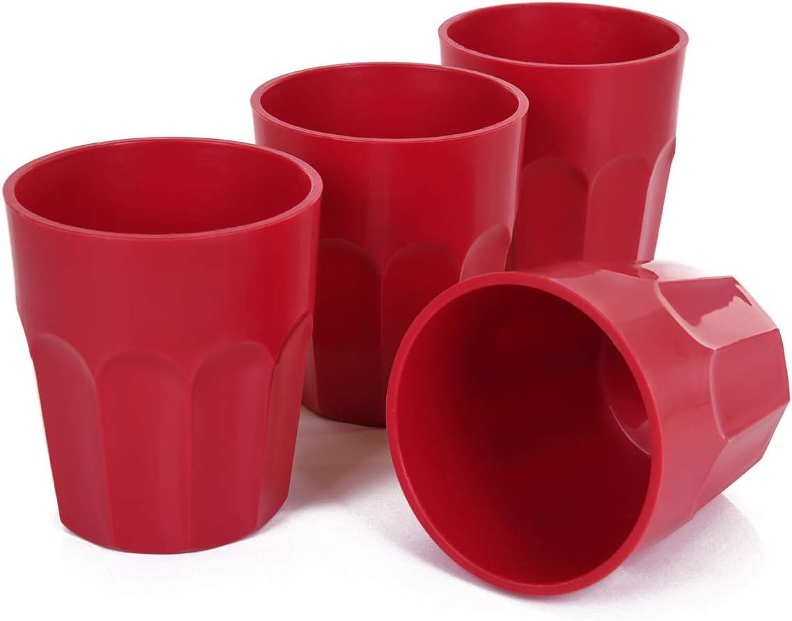 Vasos irrompibles sin BPA reutilizables 12" rojo