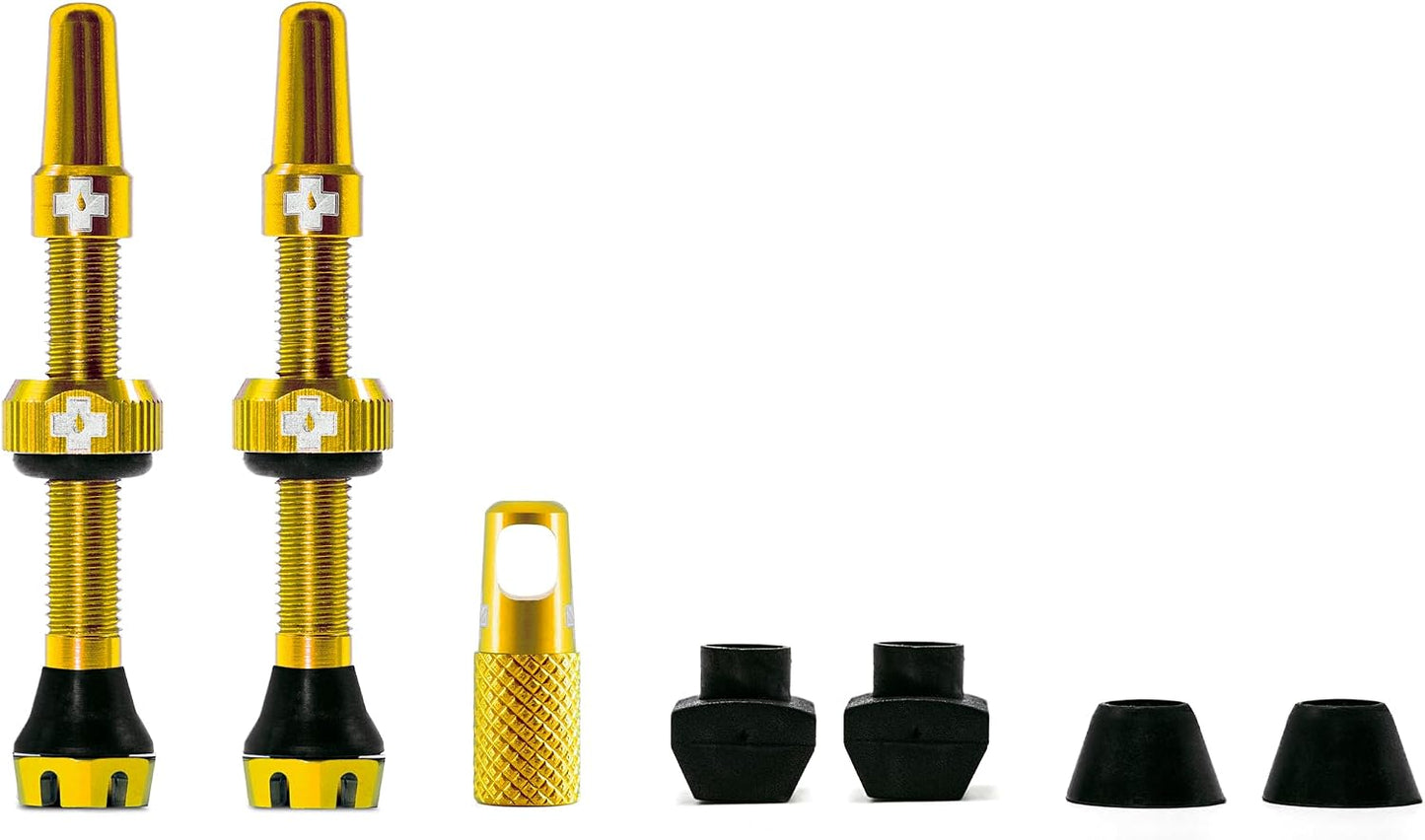 Válvulas Presta aluminio 7075 44mm anodizado oro