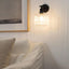 Lámpara de pared vintage vidrio redondo estriado para living