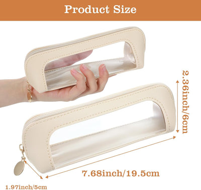 Bolsa maquillaje transparente doble cara portátil para mujer
