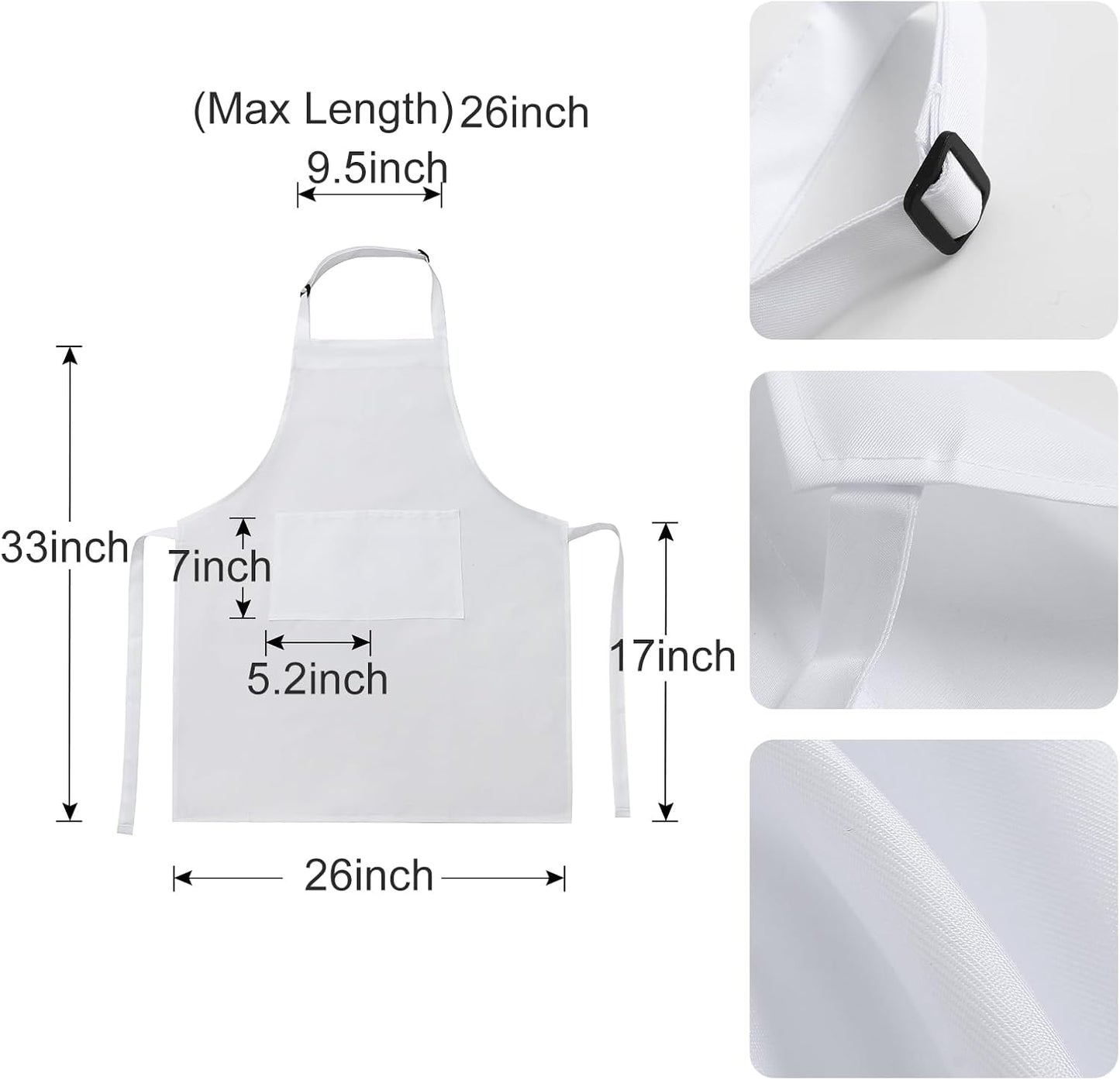Delantal Chef Ajustable Blanco Accesorios Carnicero