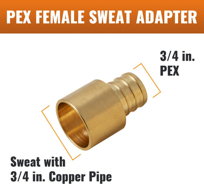 12 Adaptadores Pex 3/4pulg Tubo sobre Cobre ASTM F1807