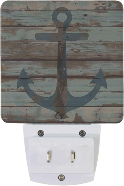 2 Luces Nocturnas Madera Vintage con Sensor Amanecer Dormitorio