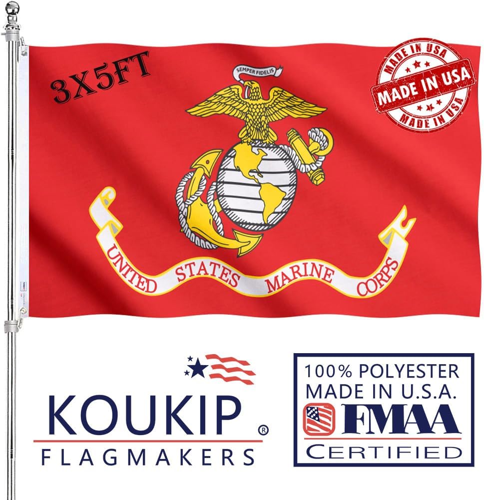 Bandera cuerpo marines 3x5 doble cara poliéster resistente