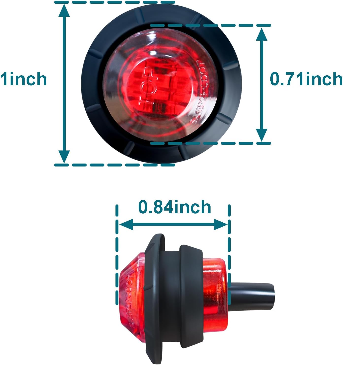 Set 20 Luces LED 3/4pulg Advertencia Laterales Camión Remolque