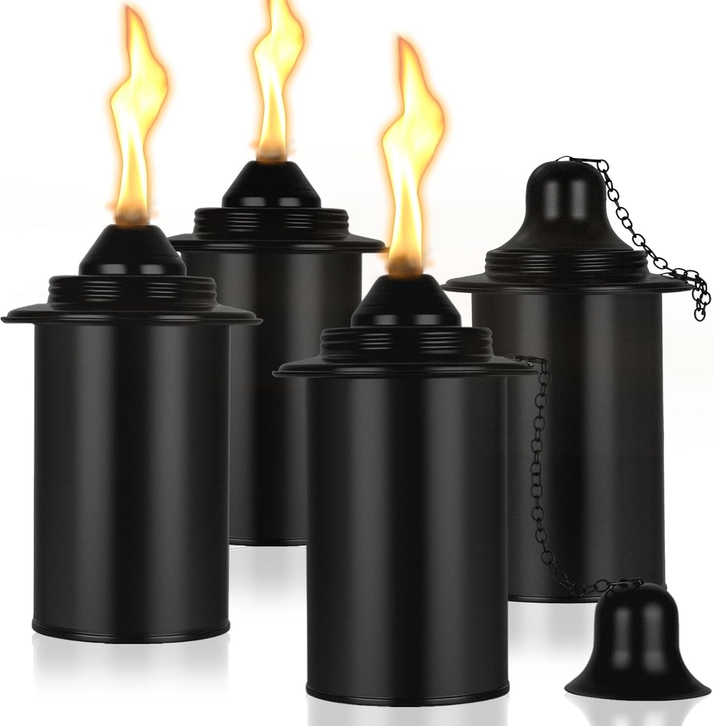 Recipientes antorcha bambú recargables para patio jardín