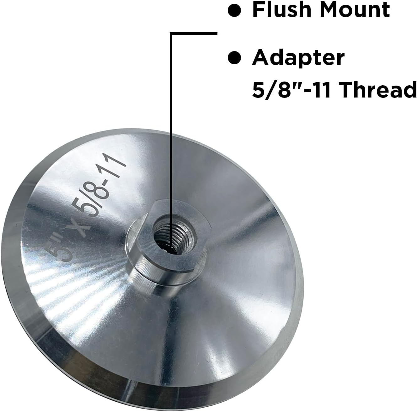 Almohadilla respaldo aluminio 5" 5/8-11