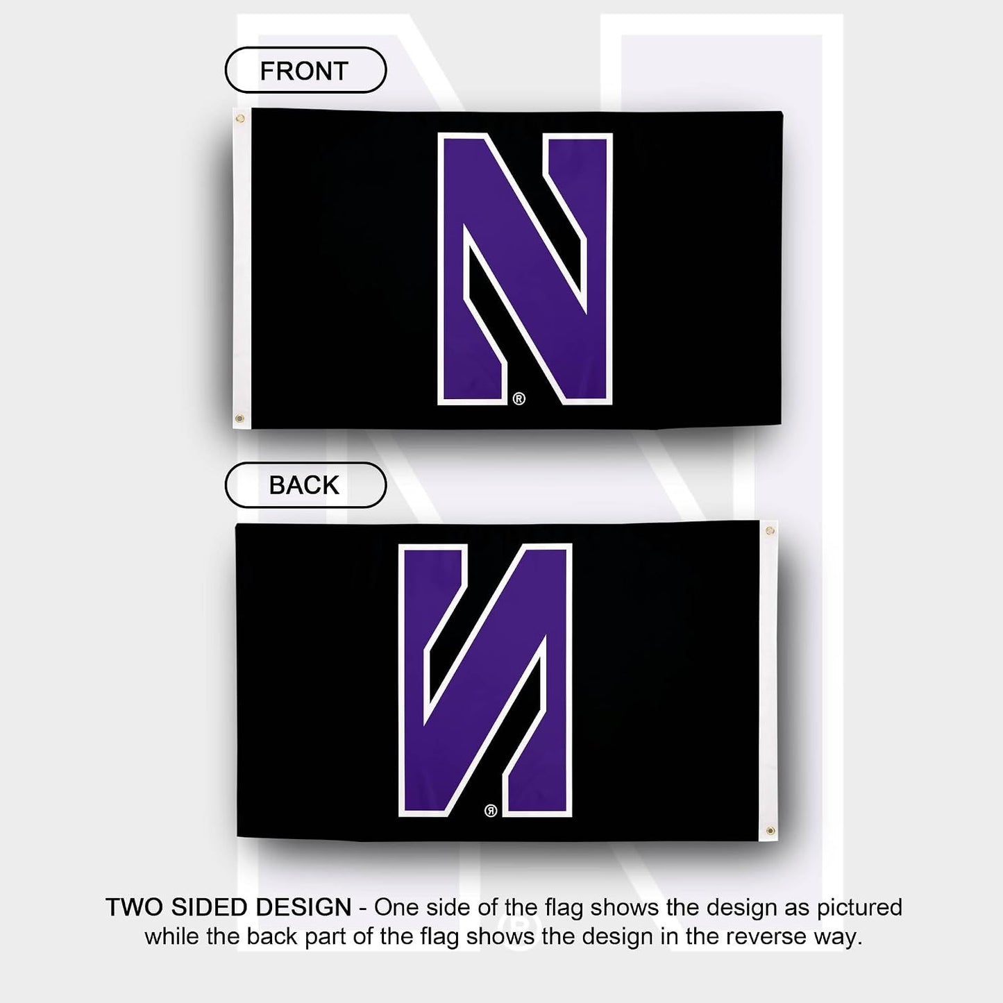 Banderas NU Wildcats 3x5ft 100% poliéster interiores/exteriores