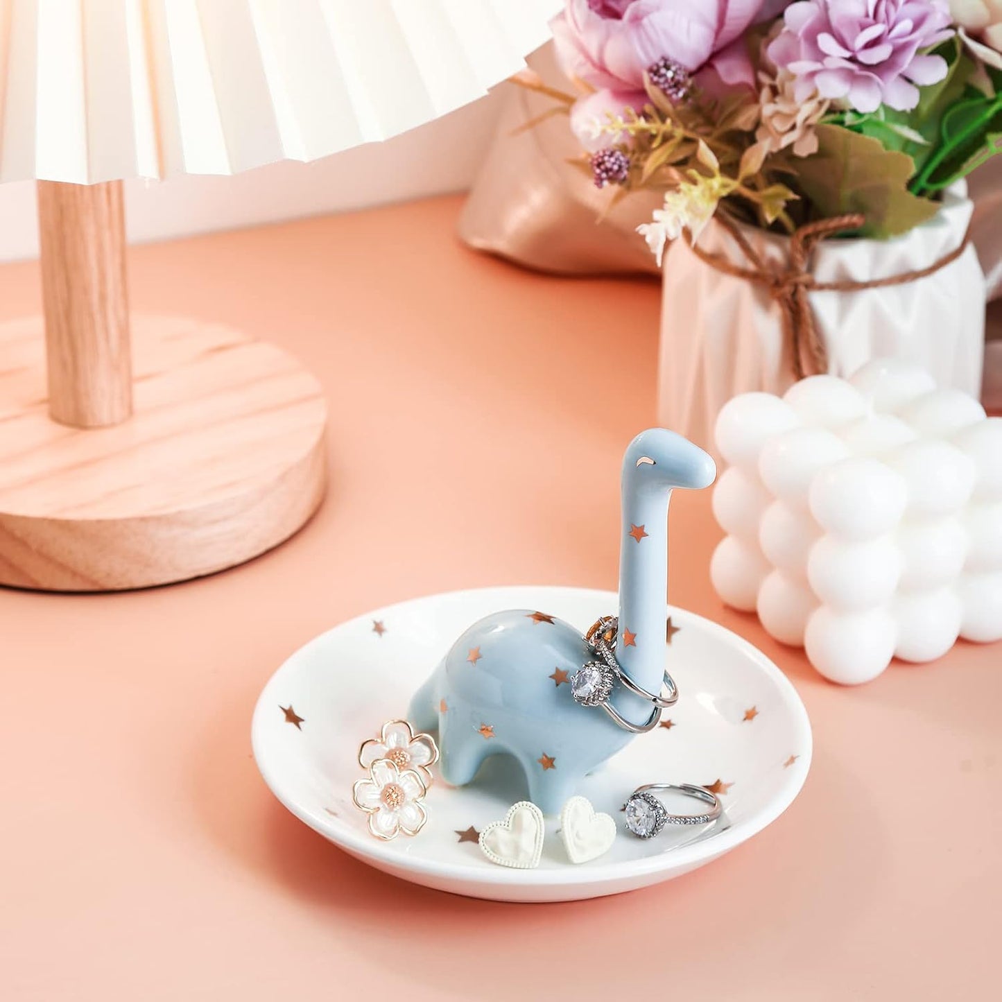Soporte joyas con dinosaurio regalo mujer niña cumpleaños