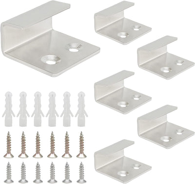 6 Pzas Soportes Acero Inox para Cerámica con Ranura 15mm