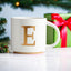 Taza cerámica monograma dorado 15oz con caja