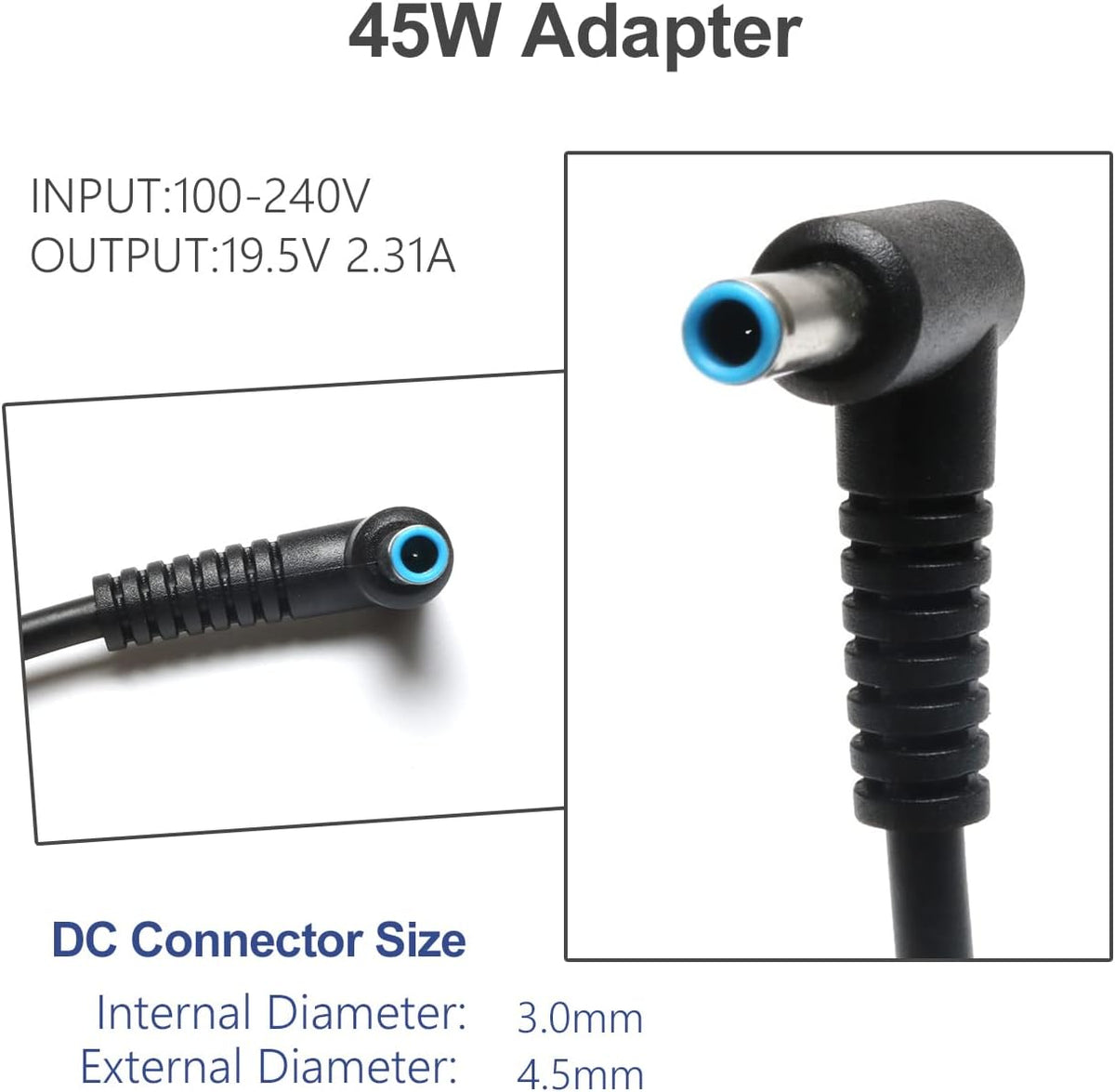Cargador portátil 45W comp HP 17 pulg