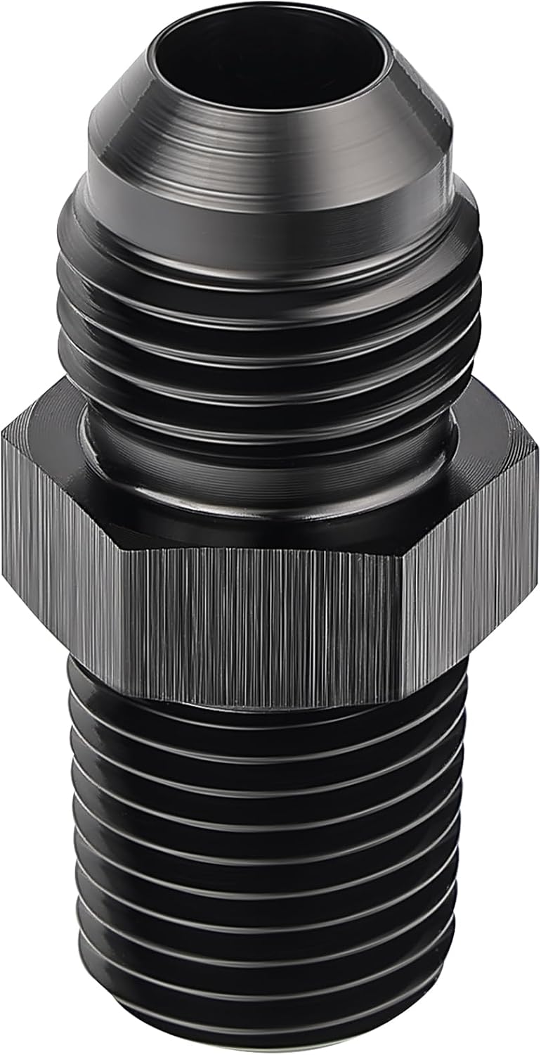 Adaptador tubería aluminio 1/4 BSPT negro