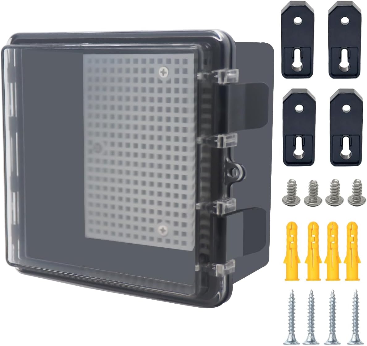 Caja eléctrica ABS IP67 cubierta negra 5.9x5.9x3.5pulg