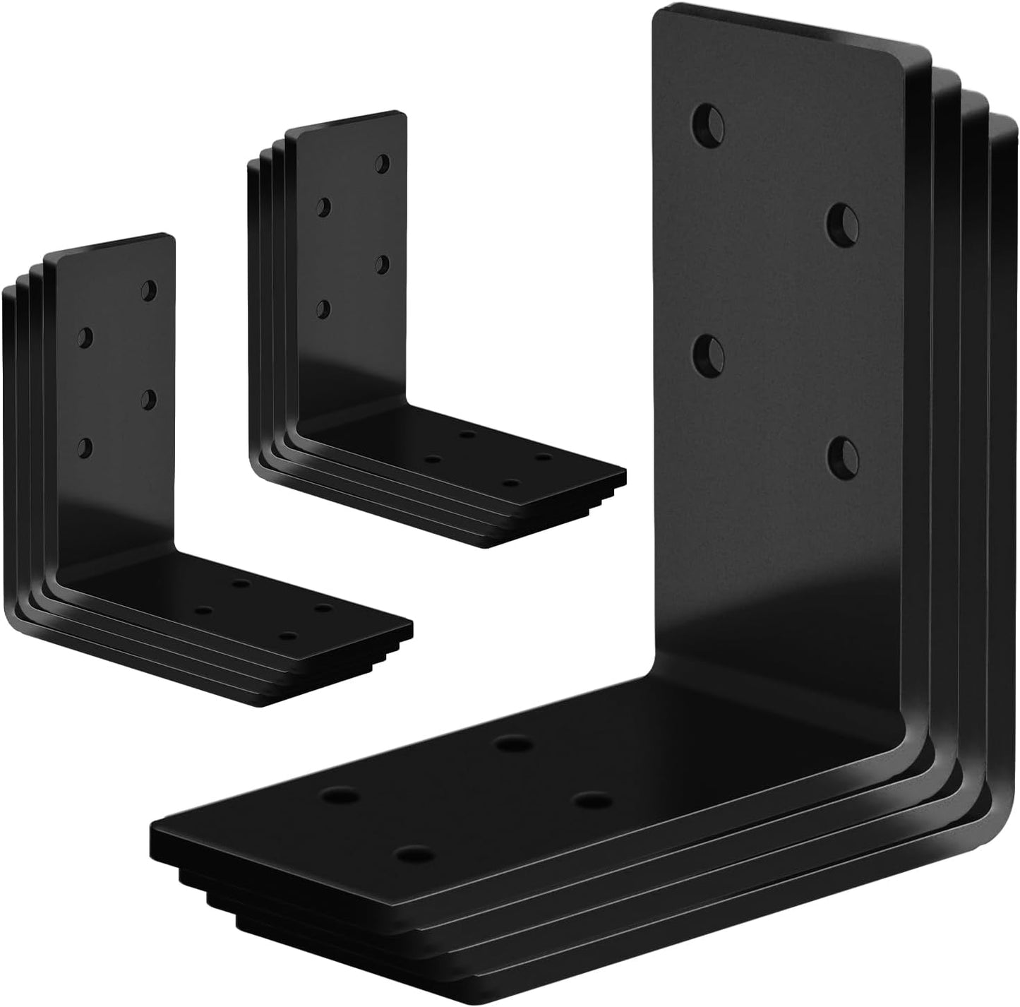 12 Soportes en L Hierro 3x3 para Marcos Madera Negro